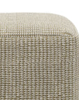 18" Cream Polyester Cube Outdoor Pouf Ottoman
