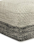 18" Gray And White Polyester Ombre Outdoor Pouf Ottoman