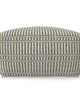 20" Natural And White Polyester Geometric Outdoor Pouf Ottoman