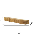 59" Natural Ribbed Texture Solid Wood Wall Mounted Mantel Floating Shelf
