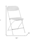 Set of Four White Metal Outdoor Folding Stacking Dining Chairs