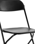 Set of Six Black Metal Outdoor Folding Stacking Dining Chairs