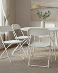 Set of Six Black Metal Outdoor Folding Stacking Dining Chairs