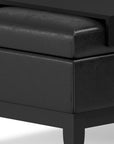 42" Cream and Dark Brown Tufted Faux Leather and Solid Wood Upholstered Storage Bench With Tray