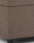 33" Fawn And Espresso Linen Blend Upholstered Storage Bench With Flip Top