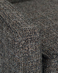 50" Dark Gray and Brown Fabric and Wood Upholstered Bench