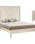 Three Piece White Solid Wood Bedroom Set