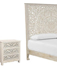 Three Piece White Solid Wood Bedroom Set