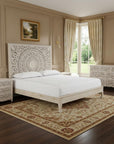 Three Piece White Solid Wood Bedroom Set