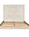 Three Piece White Solid Wood Bedroom Set