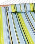 Aqua And Lime Green Striped Double Hammock