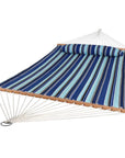 Light Blue And Dark Blue Striped Double Hammock