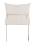 Set of Two Green And Silver Faux Linen And Wood Dining Side Chairs