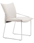 Set of Two Green And Silver Faux Linen And Wood Dining Side Chairs