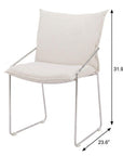 Set of Two Green And Silver Faux Linen And Wood Dining Side Chairs