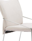 Set of Two Green And Silver Faux Linen And Wood Dining Side Chairs