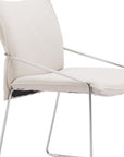 Set of Two Green And Silver Faux Linen And Wood Dining Side Chairs