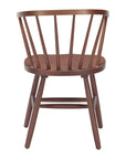 Set of Two Walnut And Brown Solid Wood Windsor Back Dining Side Chairs