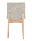 Set of Two Gray And Natural Fabric And Solid Wood Dining Side Chairs