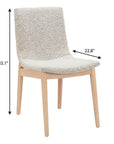 Set of Two Gray And Natural Fabric And Solid Wood Dining Side Chairs