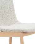 Set of Two Gray And Natural Fabric And Solid Wood Dining Side Chairs