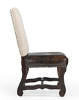 Five Piece Brown Round Solid Wood Dining Set with Four Chairs