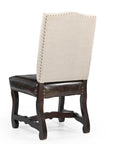 Five Piece Brown Round Solid Wood Dining Set with Four Chairs