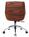 Black Rosewood and Silver Adjustable Height Swivel Rolling Conference Office Chair