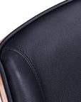 Black Rosewood and Silver Adjustable Height Swivel Rolling Conference Office Chair