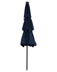 10' Dark Blue Polyester Octagonal Tilt Lighted Market Patio Umbrella