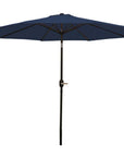 9' Dark Blue Polyester Octagonal Tilt Market Patio Umbrella