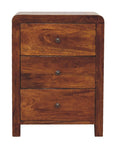 24" Chestnut Solid Wood Three Drawer Nightstand
