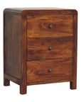 24" Chestnut Solid Wood Three Drawer Nightstand