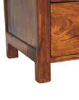 24" Chestnut Solid Wood Three Drawer Nightstand
