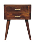 23" Chestnut Solid Wood Two Drawer Nightstand