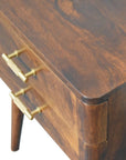 23" Chestnut Solid Wood Two Drawer Nightstand