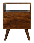 24" Chestnut Solid Wood Two Drawer Nightstand