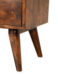 24" Chestnut Solid Wood Two Drawer Nightstand