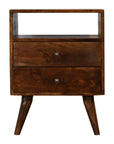 24" Chestnut Solid Wood Two Drawer Nightstand