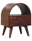 24" Chestnut Solid Wood Oval Top One Drawer Nightstand