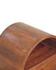 24" Chestnut Solid Wood Oval Top One Drawer Nightstand