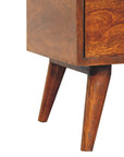 24" Chestnut Solid Wood Oval Top One Drawer Nightstand