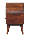 24" Chestnut Solid Wood Oval Top One Drawer Nightstand