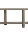 54" Natural Solid Wood Distressed Console Table With Shelf