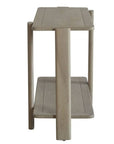 54" Natural Solid Wood Distressed Console Table With Shelf