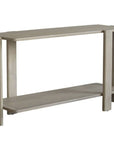 54" Natural Solid Wood Distressed Console Table With Shelf