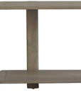 54" Natural Solid Wood Distressed Console Table With Shelf