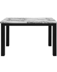 Five Piece White and Black Faux Marble Dining Set with Four Chairs