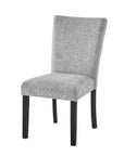 Set of Two Light Gray and Black Upholstered Fabric And Wood Dining Side Chairs