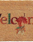 24" X 36" Natural And Brown Fall Welcome Outdoor Coir Door Mat